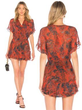 IRO Kizz Chiffon Dress Dress Size 4 Red / Blue